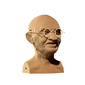 MAHATMA GHANDI 3D Puzzle Cartonic made of eco cardboard 3D Puzzle, showcasing intricate layered design.