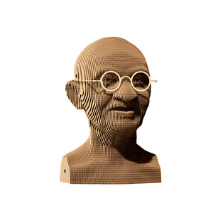 MAHATMA GHANDI 3D Puzzle Cartonic made from eco cardboard, showcasing Gandhi's iconic features and glasses in a unique design.