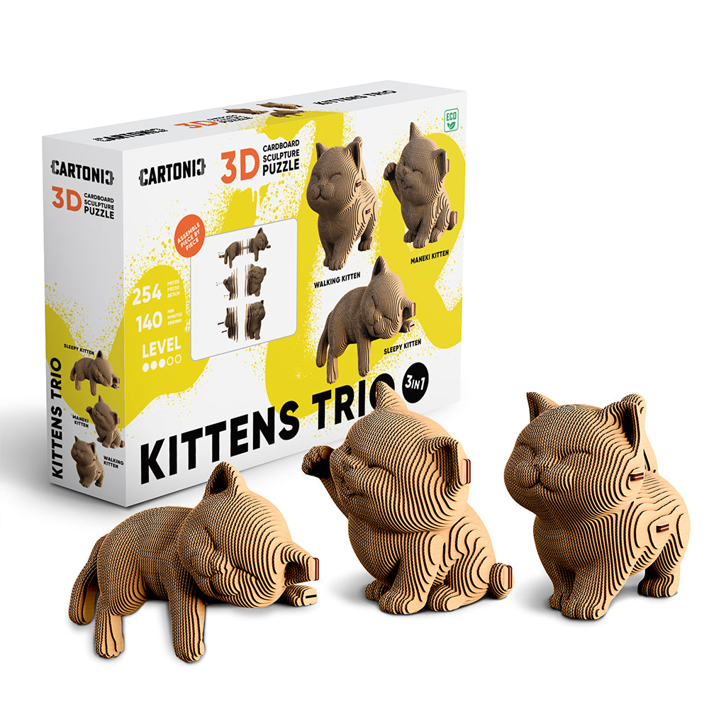 Cartonic KITTENS TRIO 3D Puzzle